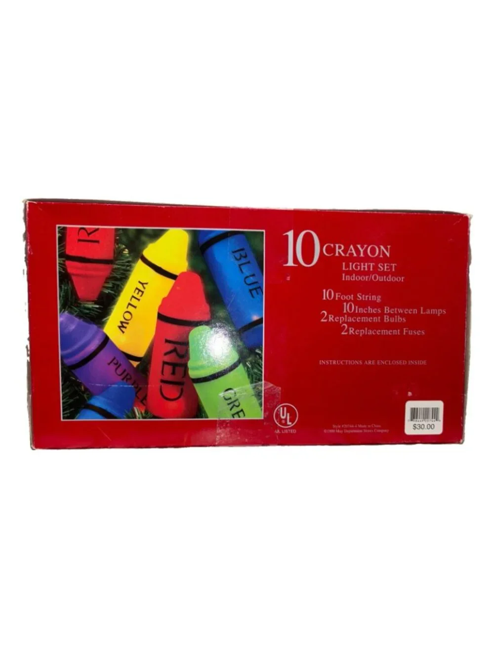 RARE 1999 Crayon Favorite Colors 10 String Light Set Working